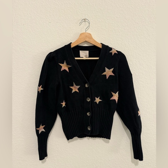 Cinq a Sept Cardigan Sweater Black and Multi, XS - Picture 2 of 6